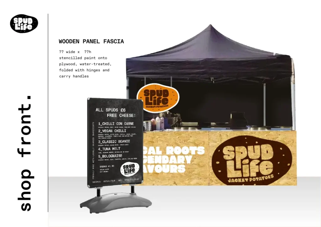 Spudlife branded market stall